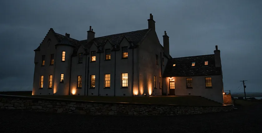 Highlands House Exterior At Night