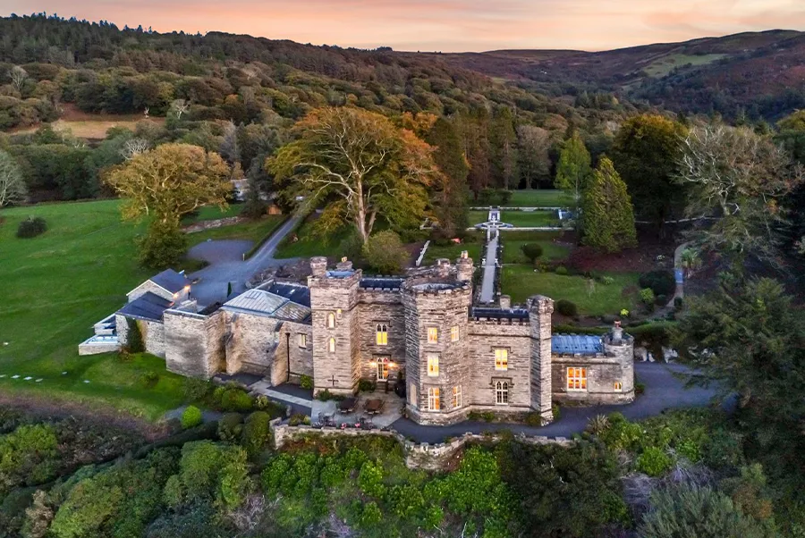 Pengarth Castle Exterior At Sunset